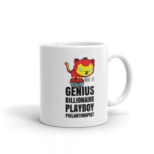 Funny Mug - Genius Billionaire Playboy Philanthropist - Novelty Mug For Cat Loving Iron Man Fans - Perfect Birthday Gift
